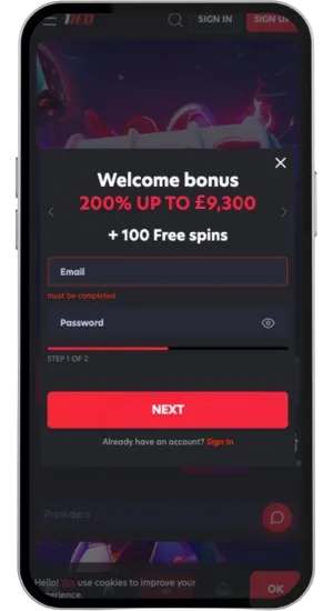 Chicken Road app account registration screen